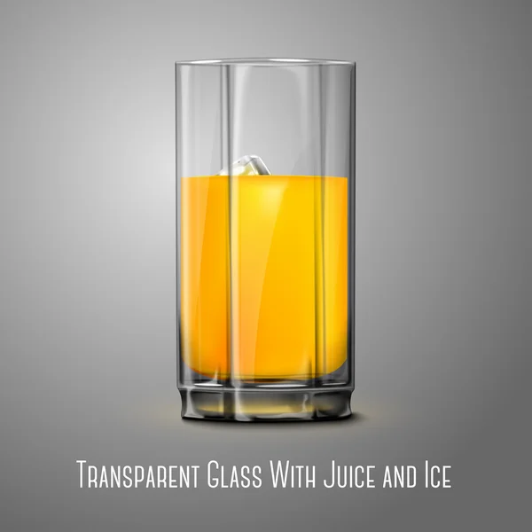 Orangensaftglas mit Eis — Stockvektor
