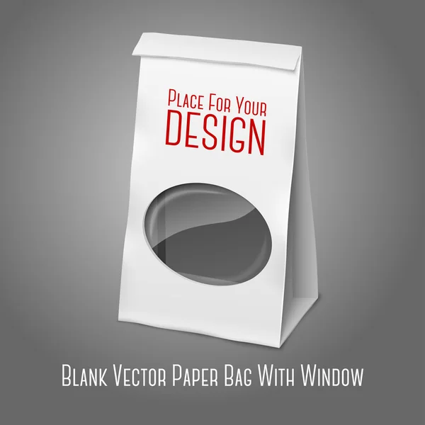 Bolsa de embalaje de papel realista — Vector de stock