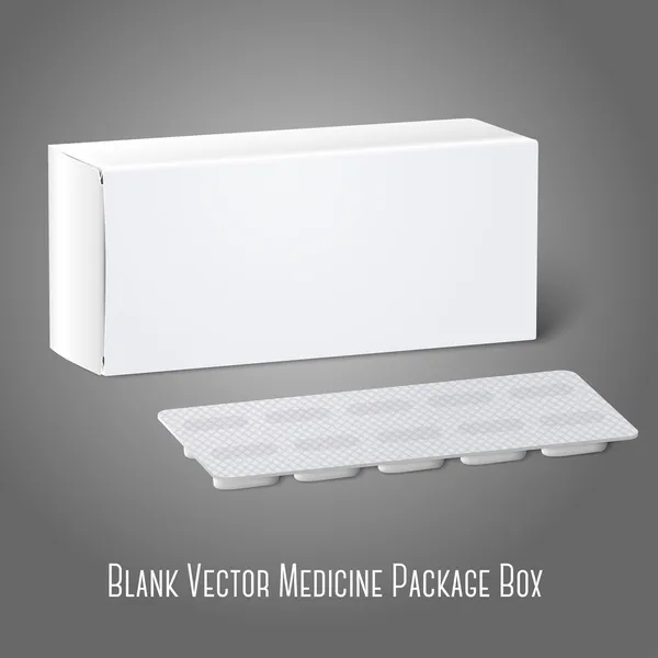 Коробка с лекарствами с таблетками — стоковый вектор