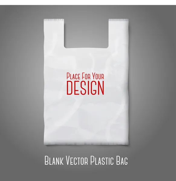 Bolsa de plástico blanco en blanco — Vector de stock