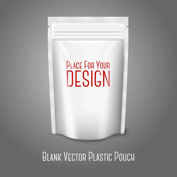 Realistic plastic pouch with zipper — Stock Vector