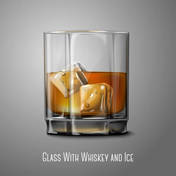 Glas met scotch whisky — Stockvector