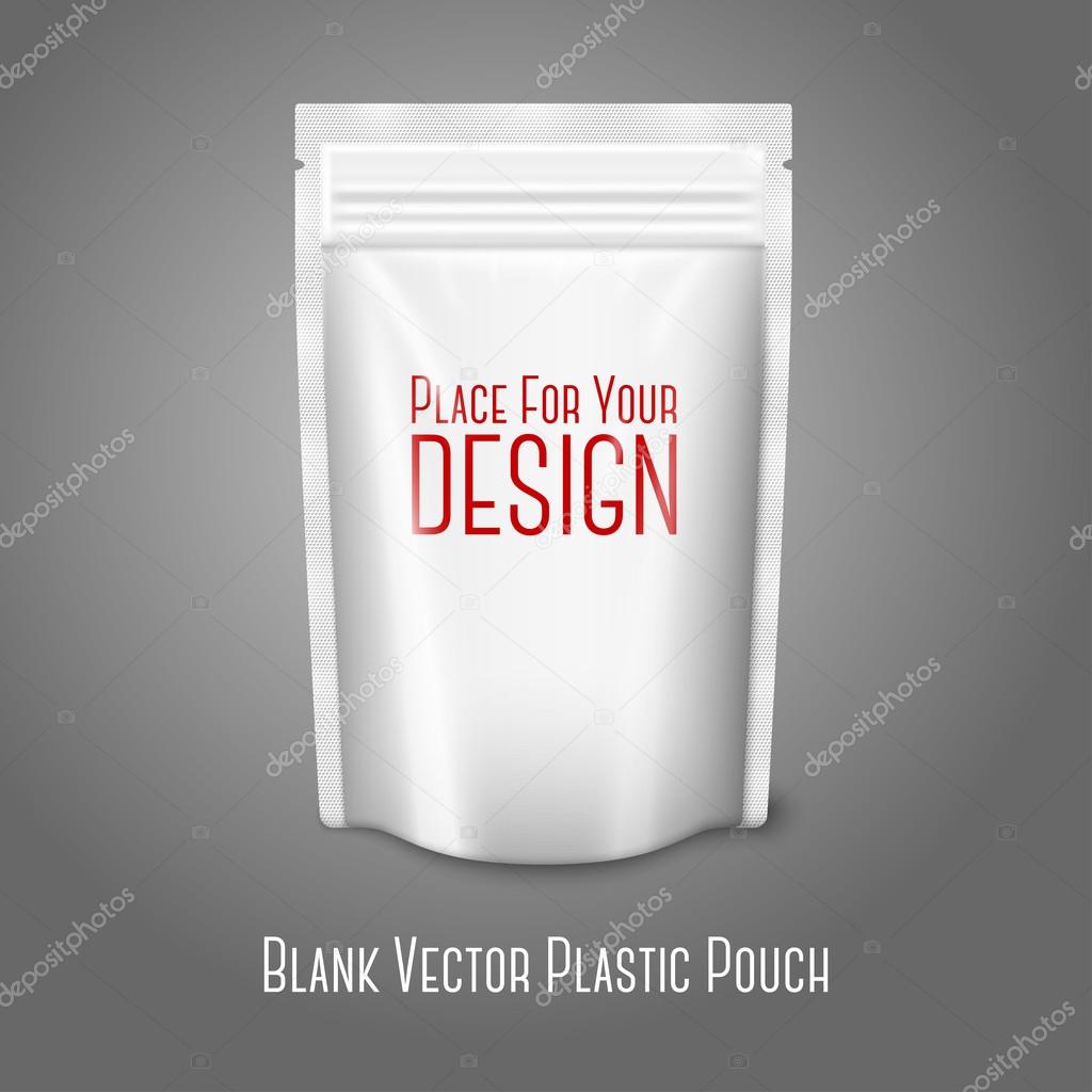 Realistic plastic pouch with zipper
