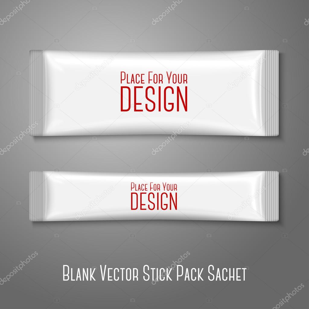 Blank white plastic stick pack