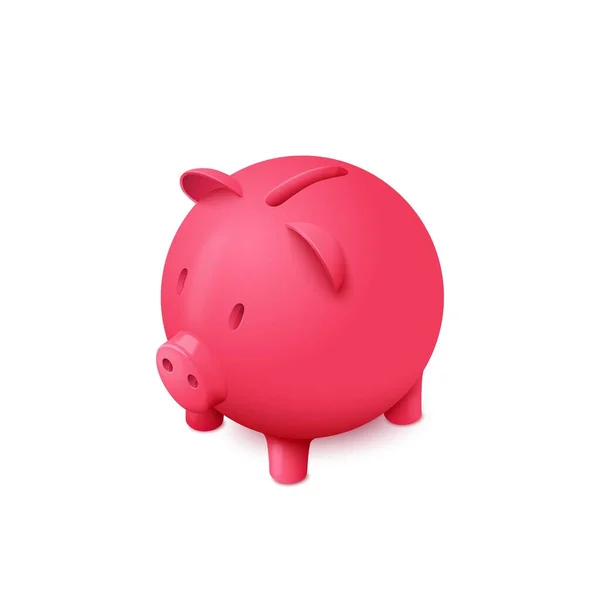 3D渲染说明 卡通粉红猪银行 因白人背景而被隔离 — 图库矢量图片#