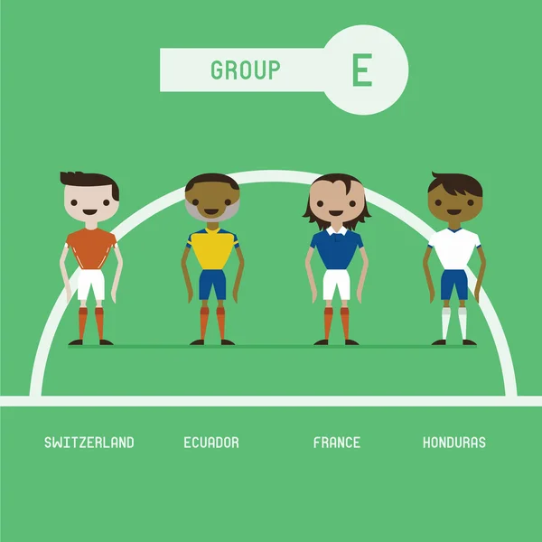 Joueurs de football groupe E — Image vectorielle