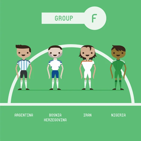 サッカー選手のグループ f — ストックベクタ