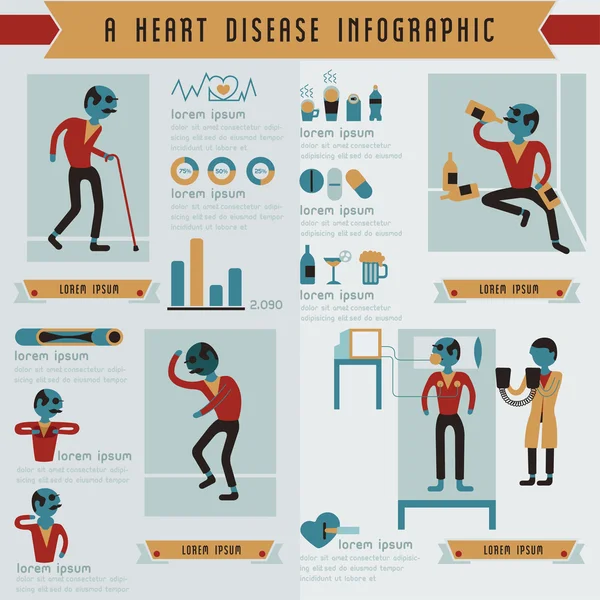 A heart disease info graphic — Stock Vector