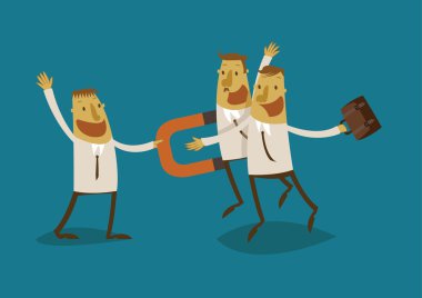 işadamı kullanmak bir mıknatıs çekmek insanlar