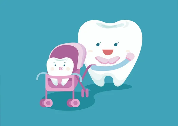 Дитячий зуб і маминий зуб — стоковий вектор