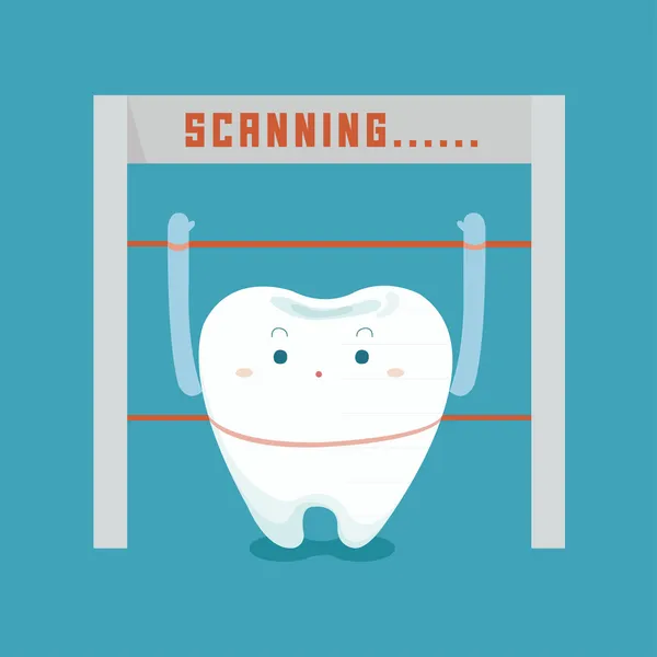 Digitalização sobre dente —  Vetores de Stock