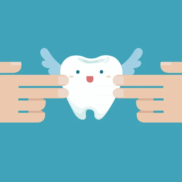 Toucher l'angle des dents — Image vectorielle