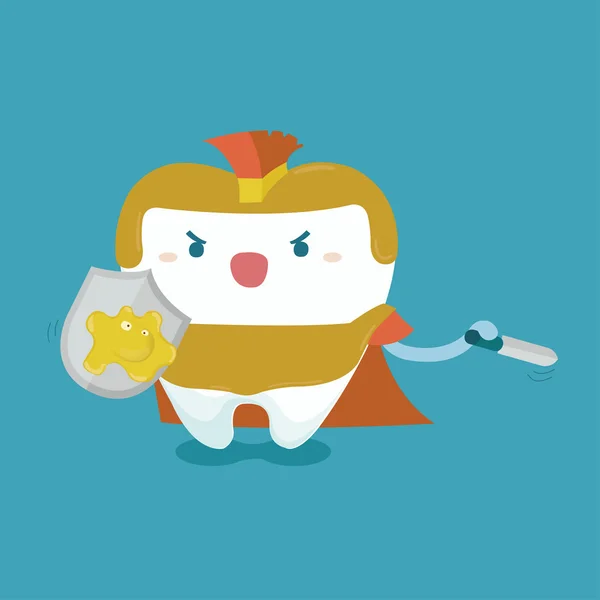 Protéger les dents par le concept guerrier — Image vectorielle