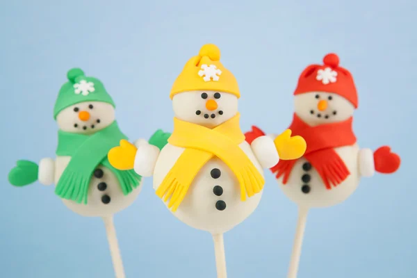 Snögubbe cake pops — Stockfoto