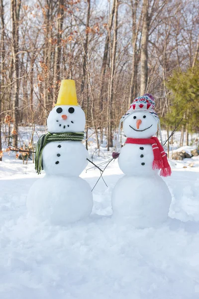 Snowman pareja —  Fotos de Stock