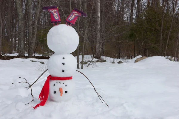 Snowman headstand — Stock Photo, Image