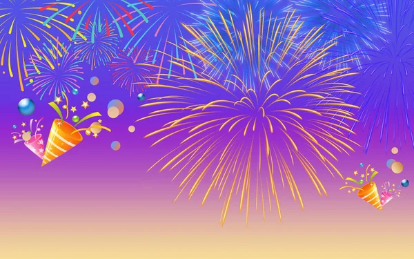 Multicolor Abstract Illustratie Feestfeest Vuurwerk Achtergrond Voor Grafisch Ontwerp — Stockfoto