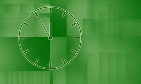 Часы Абстрактные Зеленом Перекрывающемся Квадратном Градиентном Фоне — стоковое фото