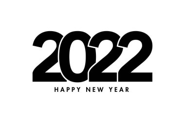 Mutlu yıllar 2022 metin tasarımı. 2022 iş kitabı kapağı için. Broşürler, el ilanları, kartlar, afişler tasarla. Beyaz bir arka planda izole edilmiş. Vektör illüstrasyonları