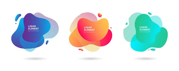 Collection Dynamic Gradient Graphic Elements Modern Style Banner Flowing Liquid — Stock Vector