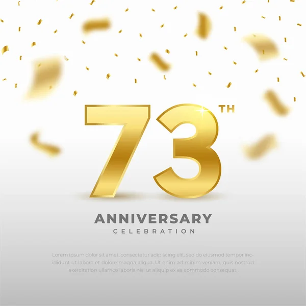 金の輝きの色と白の背景と73周年記念お祝い お祝い 招待カードやグリーティングカードのベクトルデザイン — ストックベクタ