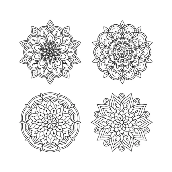 Sammlung Von Kreisförmigen Mustern Die Mandalas Für Henna Mehndi Tätowierungen — Stockvektor