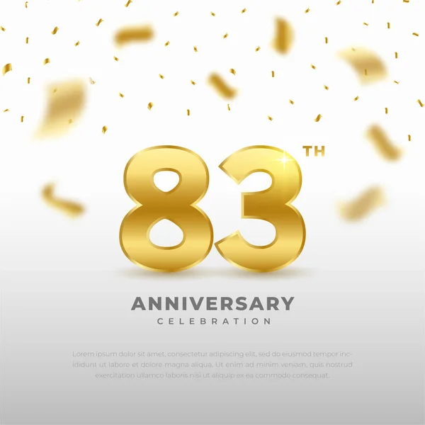 83º Aniversario Celebración Con Color Dorado Brillo Fondo Negro Diseño — Vector de stock
