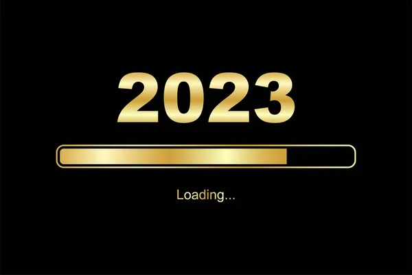 Processus Chargement Avant Nouvel 2023 Symbole Nouvel 2023 Bannière Festive — Image vectorielle