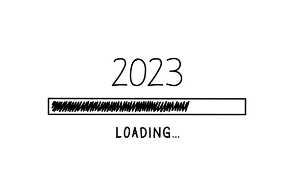 Processus Chargement Avant Nouvelle Année 2023 2023 Nouveau Symbole Célébration — Image vectorielle