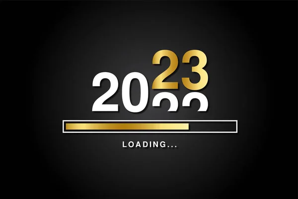 Yeni yıl 2023 'ten önce yükleme işlemi. 2023 yılının yeni yıl sembolü. Moda tasarımlı yaratıcı bayrak.