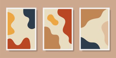 El çizimi sanatsal arka plan tasarımları koleksiyonu. Duvar dekorasyonu, kitap kapakları, broşürler, posterler, el ilanları için kullanılabilir. Vektör illüstrasyonu