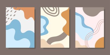 El çizimi sanatsal arka plan tasarımları koleksiyonu. Duvar dekorasyonu, kitap kapakları, broşürler, posterler, el ilanları için kullanılabilir. Vektör illüstrasyonu