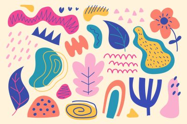 El çizimi organik şekiller soyut arka plan. Vektör illüstrasyonu