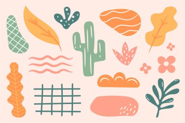 El çizimi organik şekiller soyut arka plan. Vektör illüstrasyonu