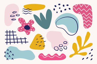 El çizimi organik şekiller soyut arka plan. Vektör illüstrasyonu