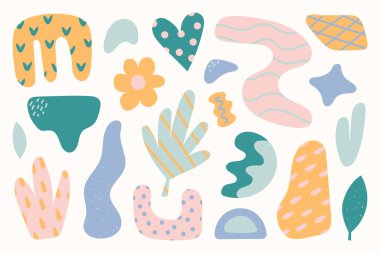 El çizimi organik şekiller soyut arka plan. Vektör illüstrasyonu