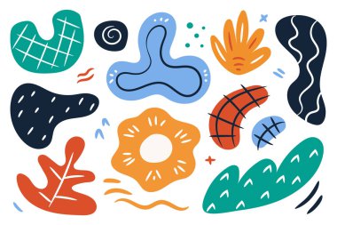 El çizimi organik şekiller soyut arka plan. Vektör illüstrasyonu