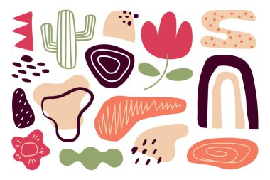 El çizimi organik şekiller soyut arka plan. Vektör illüstrasyonu