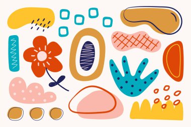 El çizimi organik şekiller soyut arka plan. Vektör illüstrasyonu