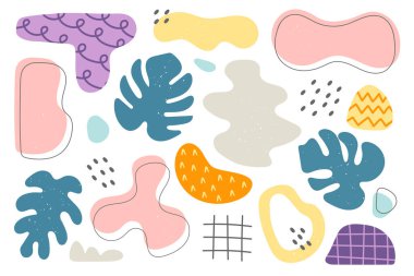 El çizimi organik şekiller soyut arka plan. Vektör illüstrasyonu