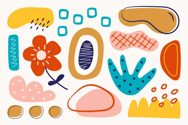 El çizimi organik şekiller soyut arka plan. Vektör illüstrasyonu