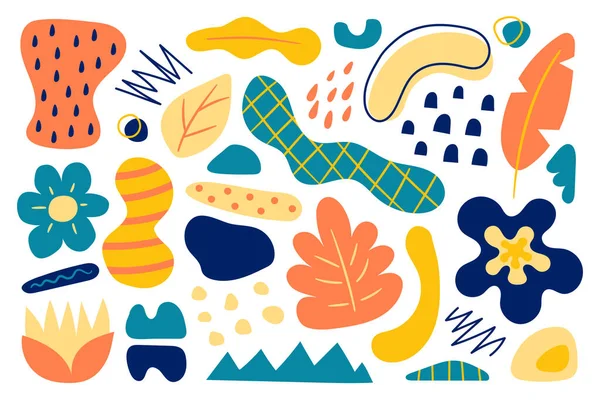 El çizimi organik şekiller soyut arka plan. Vektör illüstrasyonu