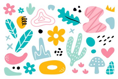 El çizimi organik şekiller soyut arka plan. Vektör illüstrasyonu