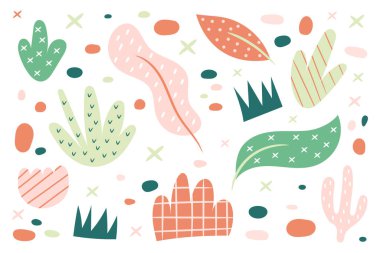 El çizimi organik şekiller soyut arka plan. Vektör illüstrasyonu