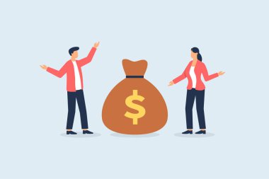 Girişimciler büyük yatırım fonları alıyorlar. Vektör illüstrasyonu