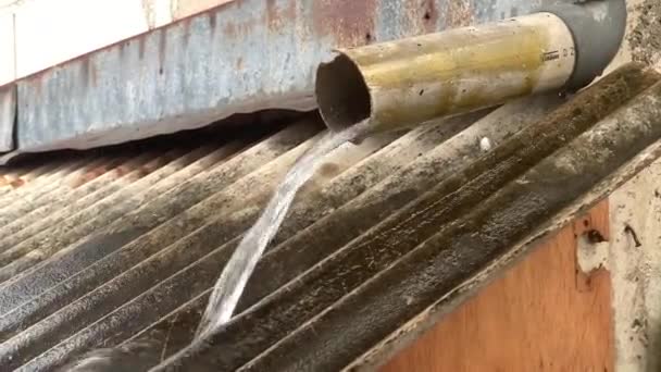 Pioggia Pesante Concetto Della Funzione Del Canale Dell Acqua Del — Video Stock