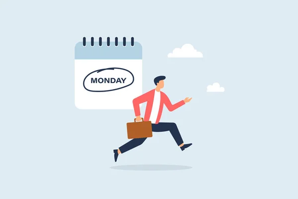 Businessman Excited Work Monday Vector Illustration — Stock Vector