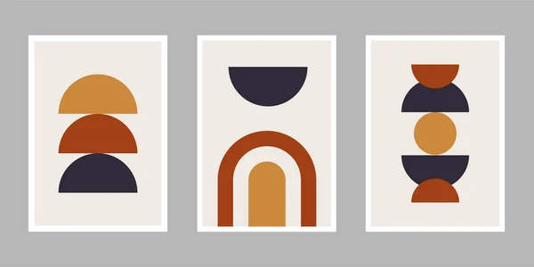 Una Colección Ilustraciones Creativas Minimalistas Formas Abstractas Para Decoraciones Paredes — Vector de stock