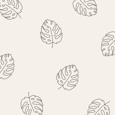 Seamless pattern of leaves and flowers. Background with hand drawn texture of leaves and flowers. Decorative nature background. Vector illustration