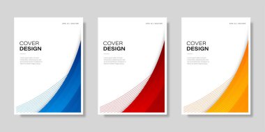 Kitap kapağı broşür tasarımı seti. Vektör illüstrasyonu.